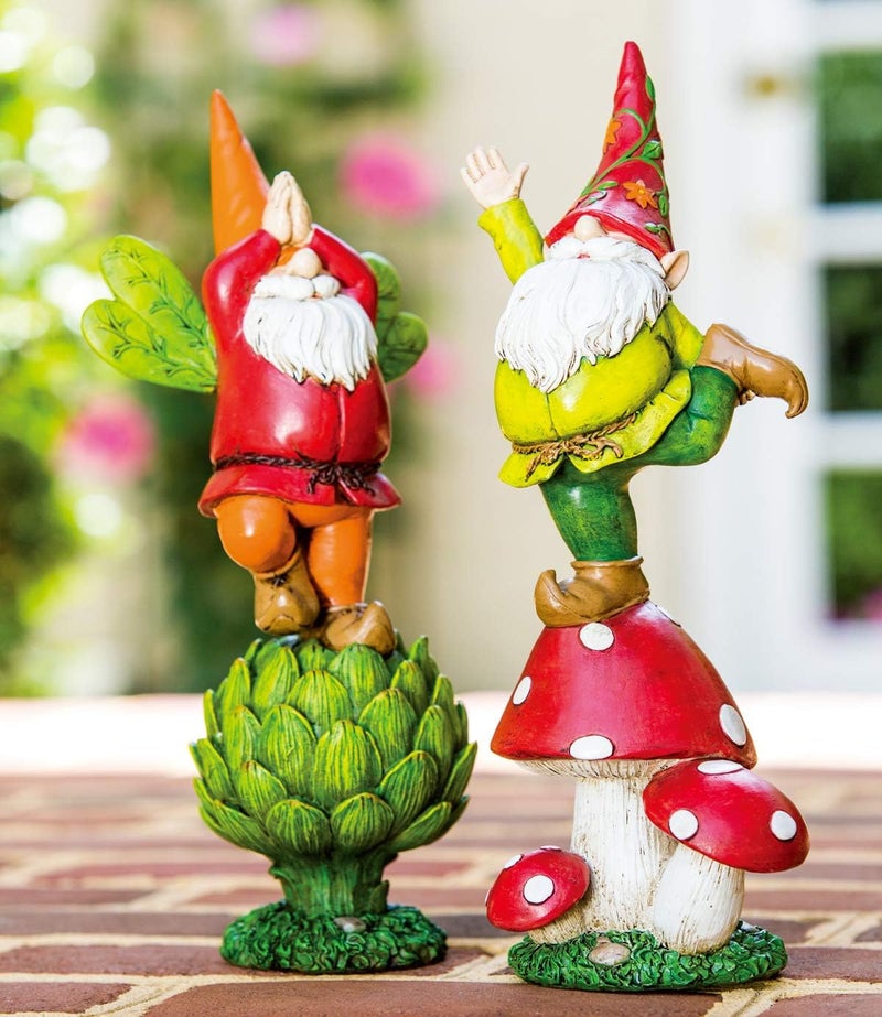Topadorn Vegetable Garden Prayer Gnome on Green Plant, Hand-Painted Outdoor Statue for Yard & Patio, Idea - Image 3
